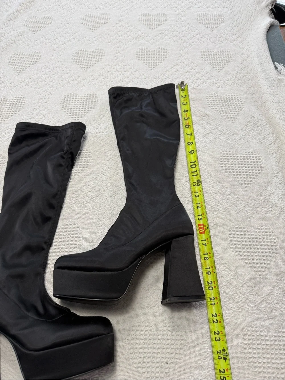 SHEIN Black Platform Mid Calf Boots (9)